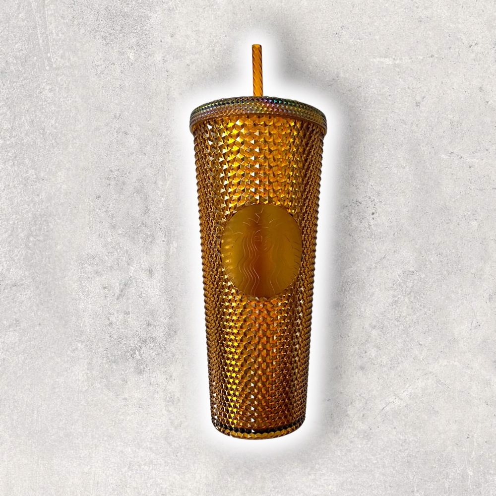 NWT Starbucks 50th Anniversary Studded Tumblr Venti Cup Gold Limited Edition